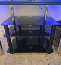 Black Tempered Glass Corner TV