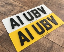 5 DIGITS 14" SHORT SIZE 4D PAIR OF NUMBER PLATES ROAD LEGAL CAR VAN MOT REG