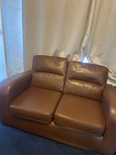 Brown Leather 2 Seater Sofa