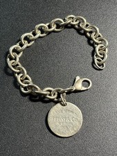 Tiffany & Co. Sterling Silver "Please Return To" Round Tag Circle Link Bracelet 