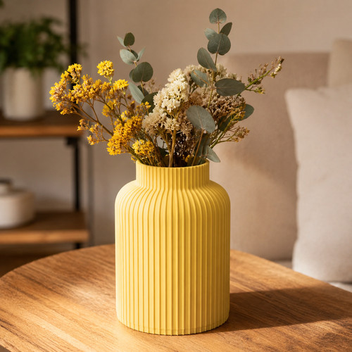 Ridge fluted flower vase - flower,