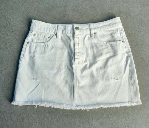 Zara women white denim skirt - women's,
