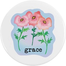 'Graceful Poppies' Button Pin
