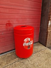 Vintage Coca-Cola, Industrial Outdoor Litter Bin, Petrol Station Forecourt, Cafe