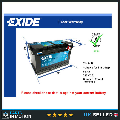 Efb car battery - efb, el800