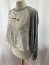 Grey Cropped Knit Jumper Size
