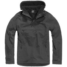Brandit Classic Tactical Windbreaker Hooded Combat Anorak Warm Mens Jacket Black
