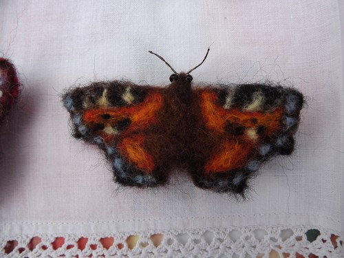 Tortoiseshell butterfly brooch - tortoiseshell,