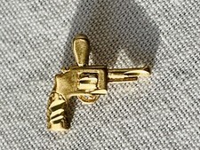 10K Gold  Pistol Revolver Pendant Charm .74g