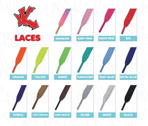 Flat coloured shoelaces skate - coloured,