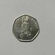 2018 Flopsy Bunny 50p Coin Beatrix Potter Collection, Fifty Pence