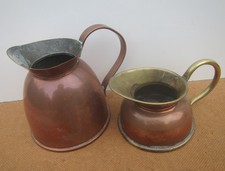 2 x Vintage Copper & Brass Jugs