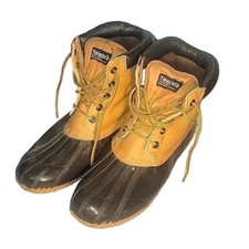 THINSULATE Duck Boots Insulated Ankle Tan Brown Waterproof Winter Snow Rain 12