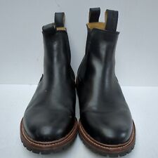 Musto Mens Chukka Ankle Leather Boots Pull  On Size 8 Black Good Used Cond 