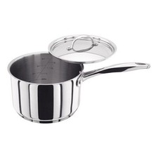 STELLAR 7000 STAINLESS STEEL 18CM METAL LID SAUCEPAN  2.3LTR INDUCTION