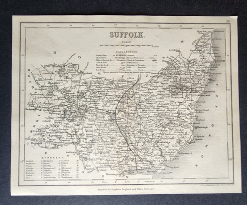Antique 1850 county map - antique,