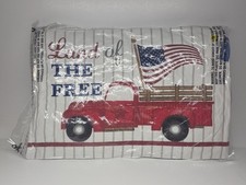 American Flag Old Pickup Truck