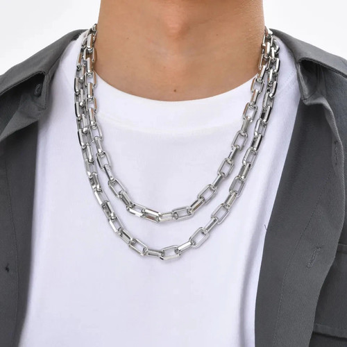 Stainless steel necklace - stainless,