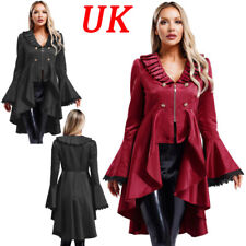 UK Womens Medieval Renaissance Pirate Costume Gothic Steampunk Jacket Coats
