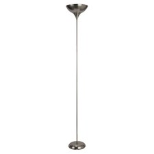 Father Child Floor Lamp Chrome Twin Light with Dimmable Uplighter Task Lamp