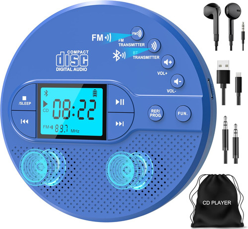 Portable player with - cd,