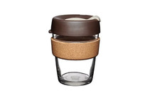 KeepCup Brew Cork Reusable Glass Coffee Cup 340ml (12oz) Almond – Eco Friendly