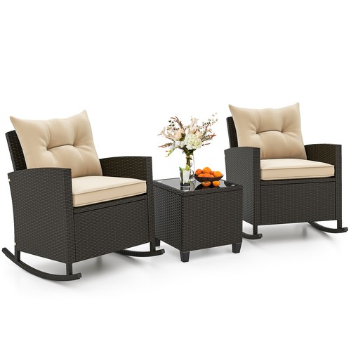 Pcs patio wicker rocking - wicker, set
