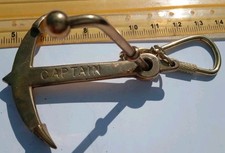 Vintage Retro Keyring Metal sail sailings ship boat Brass Anchor ⚓ 