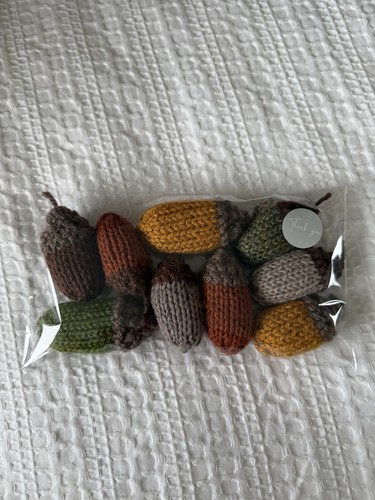 Hand knitted acorns autumn - knitted,