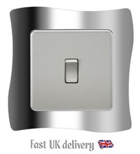 Silver Chrome Light Switch SURROUND Sticker Vinyl Skin Cover Decal - S2