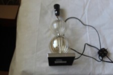 TALL GLASS & CHROME TABLE LAMP