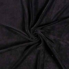 Luxury Stretchy SOFT Velvet Velour Fabric Material - BLACK