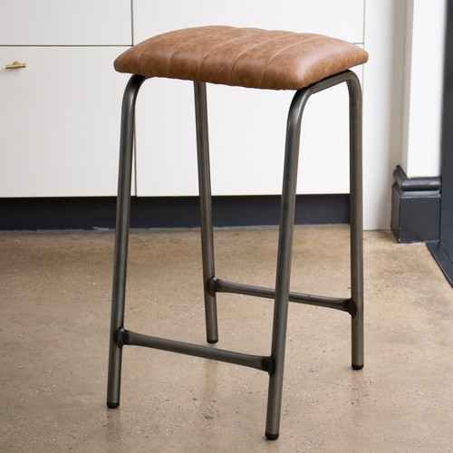 Tan bar stool faux - stool,