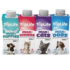 TopLife Pet Milk 200ml – For Dogs, Cats, Kittens & Puppies | Choose Pack Size