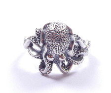 Octopus Ring Detailed 925 Sterling Silver 4.9g UK Size K 1/2