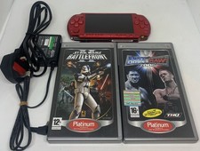 Sony PSP Handheld Console Red PSP- 3003- With 2 Games -Working - GC-NEW BATTERY