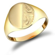 9ct Yellow Gold Gents Oval