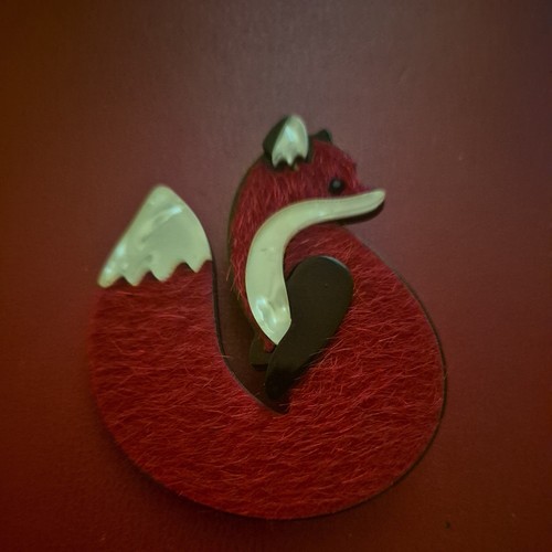 Fox acrylic brooch with - acrylic,