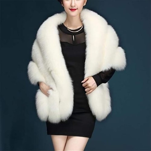 White wedding faux fur - wedding, bridal