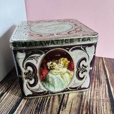 Antique Mazawattee Victorian Portrait Advertising Shop Display Tea Tin