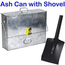 15L Ash Carrier Box Galv Metal Silver Hot Fireside Tidy Bucket Shovel Container