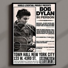Bob Dylan 1963 New York Concert Poster MULTI-PRINT or Three FRAMED Options NEW