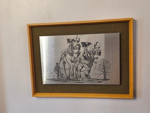 Vintage steel etching field - vintage,
