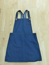TOPSHOP MOTO blue denim sleeveless dungaree pinafore dress UK 8