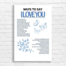 Beautiful Butterflies I Love You Canvas Print Large Picture Wall Art