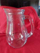 Clear Glass Lipped Water Pitcher Drinks Juice Party Dinner Jug Approx 1. Litre