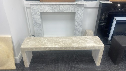 Classic limestone garden bench - limestone,