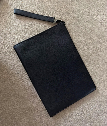 Burberry black leather zip - burberry,
