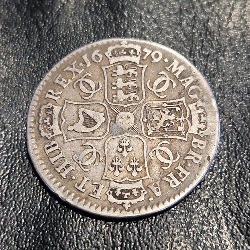 1679 charles half crown t - charles, ii