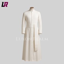 White Clergy Cassock with Sash